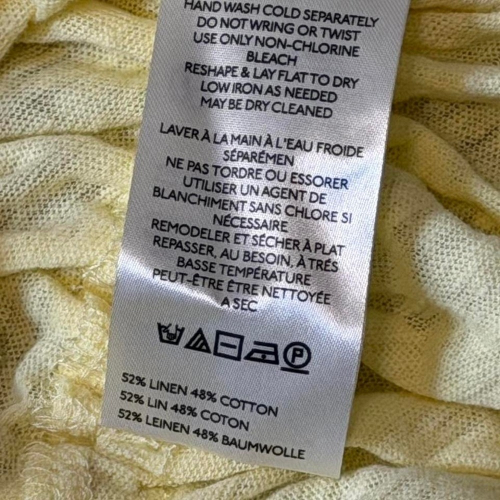 Free People Yellow Linen Blend Tie Front Top - Picture 12 of 14